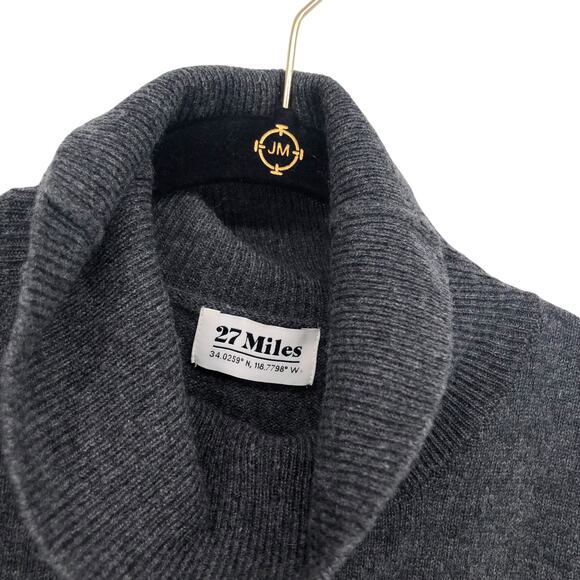 27 Miles Cashmere Sweater Sz S Malibu Devon Cold Shoulder Turtleneck Asymmetric - Picture 5 of 10